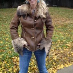 Faux leather and suede jacket